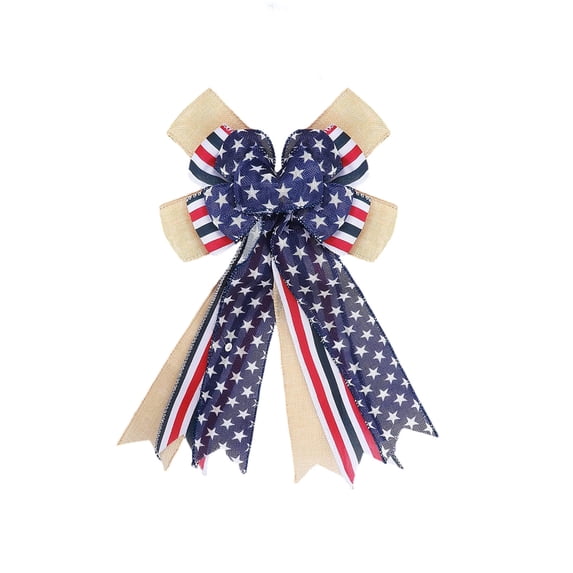 Decorative bow, Patriotic wreath bow, Independence Day decoration, Holiday party decor, Festive bow for home, Red white and blue bow, Seasonal celebration decoration