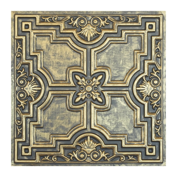 Decorative ceiling tile Emboss interior wall panel for light luxury restaurant PL16 Ancient gold 10Pcs/pack
