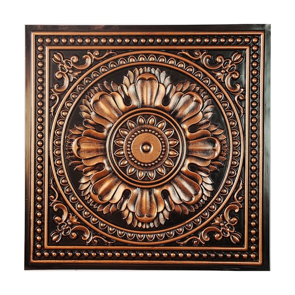 Decorative ceiling tiles 3D embossed wall panels for Cafes and Bars PL17 Traditional copper 10Pcs/pack