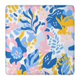 thumbnail image 1 of Decorative floral elastic table cover with fitted hem, designed for standard 36x36 inch outdoor dining tables, 1 of 6