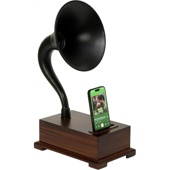 Decorative iPhone Gramophone Vintage Antique Black Table Decor Speaker