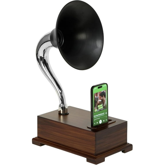 Decor Antique iPhone Gramophone Vintage Antique Black Table Decor Speaker