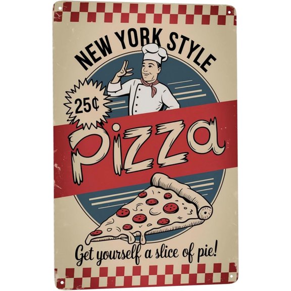 Decorative quote wall art featuring Pizza Shop Metal Sign Retro Diner Decor Vintage Restaurant Poster Perfect Hanging Cafe Kitchen With Chef Gift Food 8x12 inch metal sign for kitchen wall decor