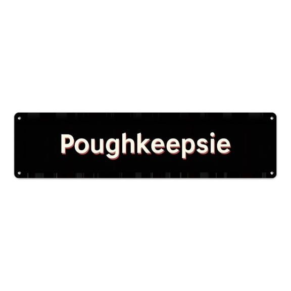 Decorative tin 16*4 "Poughkeepsie" solid black off-white fadeproof scratch resistant