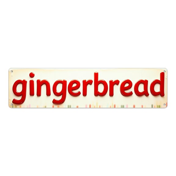 Decorative tin 16*4 "gingerbread" off-white bakery matte scratchproof waterproof