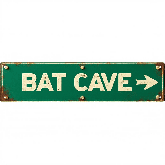 BAT CAVE arrow tin signs 16*4 inches Rusty vintage metal wall art