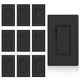 thumbnail image 1 of ELEGRP 15 Amp Light Switch Decorator 120V Single Pole Rocker AC Quiet , with Wall Plate, Matt Black (10-Pack), 1 of 7