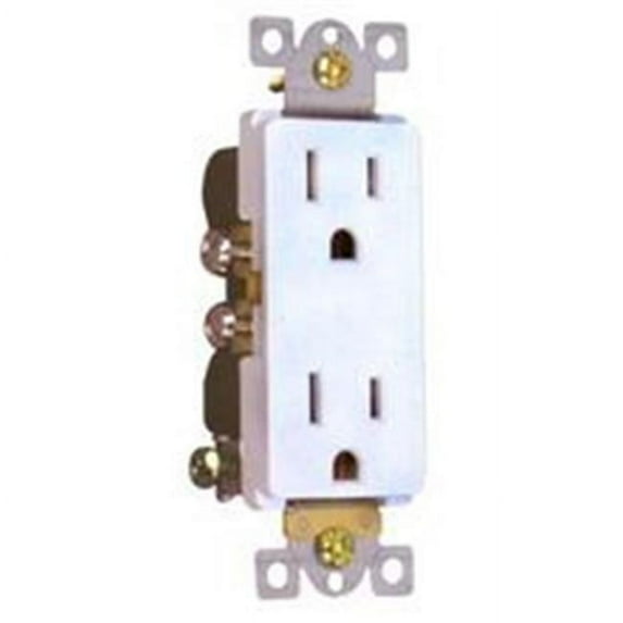 Decorator Duplex Receptacle White 15A-125V