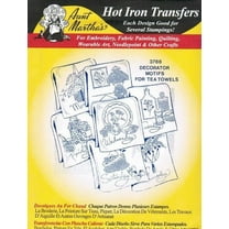 Decorator Motifs for Tea Towels Aunt Martha's Hot Iron Embroidery Transfer