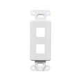 thumbnail image 1 of Decorator Style Keystone Jack 2 Port Modular Wall Insert Cover Plate White, 1 of 4