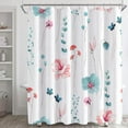 thumbnail image 1 of Decoreagy Long 72x96in Shower Curtain,Teal and Blush Floral Shower Curtain,Cute Watercolor Flowers Shower Curtain for Bathroom,Modern Minimalist  Waterproof Fabric Shower Curtain Set with Hooks, 1 of 15