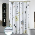 thumbnail image 1 of Decoreagy Stall 48x72in Shower Curtain,Yellow Grey Floral Shower Curtain,Cute Watercolor Flowers Shower Curtain for Bathroom,Modern Minimalist  Waterproof Fabric Shower Curtain Set with Hooks, 1 of 16