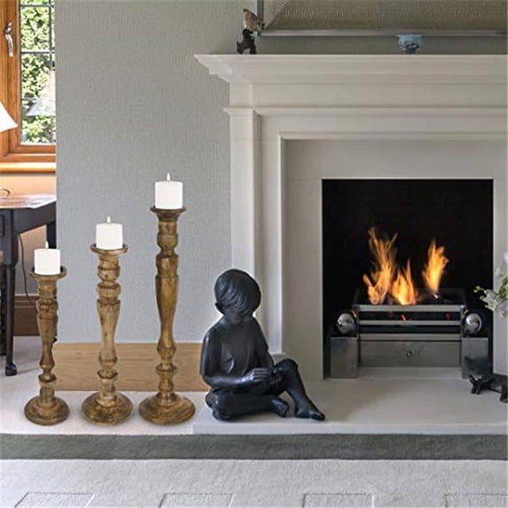 Decoriny, Vintage Country Style Wooden Candle Stand, Ideal Gift for Wedding Party Home Spa Reiki Aromatherapy Candle Gardens, Set of 3 ( 18”, 21” and 24”)