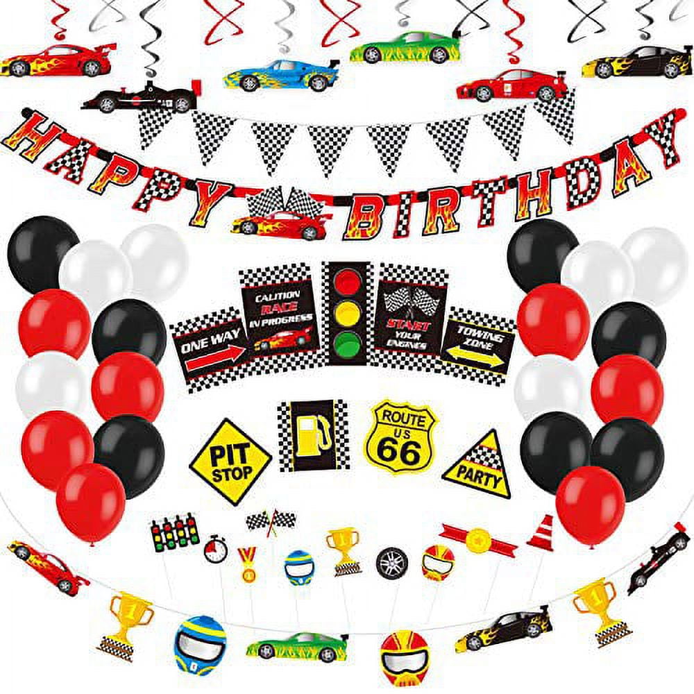 Decorlife Cars Party Decorations, Race Car Birthday Party Supplies