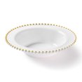 thumbnail image 1 of Decorline Beaded Collection White & Gold 7.5" / 14oz Soup Bowl, Elegant Design Tableware, Perfect for All Occasions : 60-Plates, 1 of 4