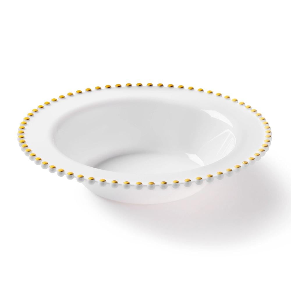 Decorline Beaded Collection White & Gold 7.5