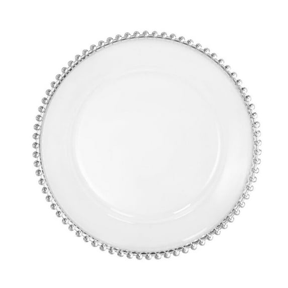 Decorline Beaded Collection White & Silver 7.5" Plstic Salad /Desert Plates, Elegant Design Tableware, Perfect for All Occasions : 120-Plates