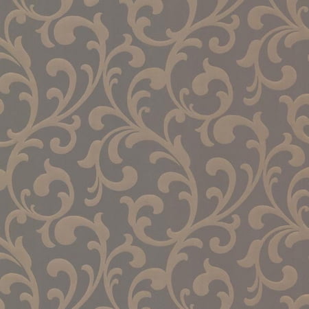 Decorline Catasse Brown Scroll Wallpaper