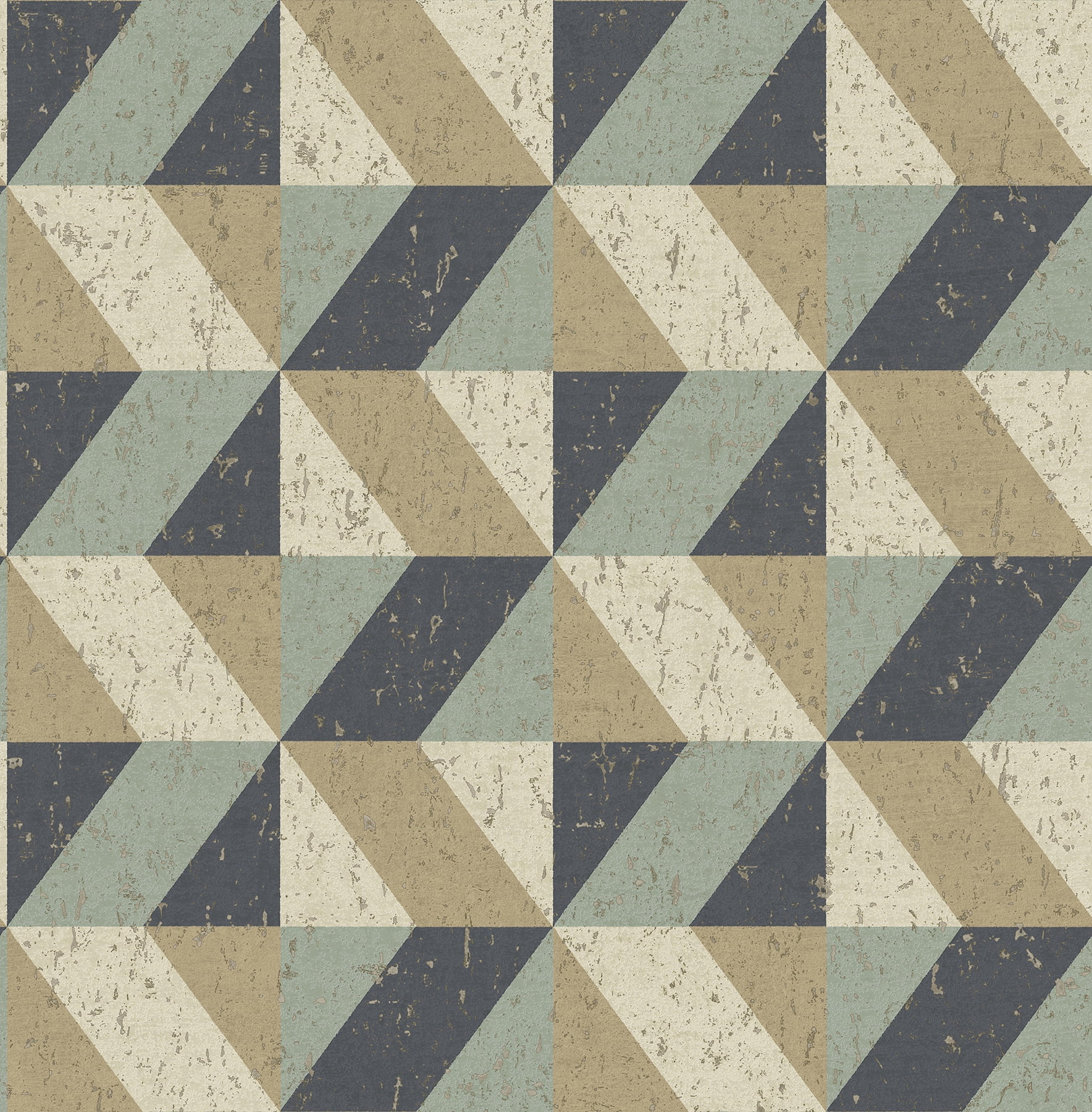 Decorline Cerium Blue Concrete Geometric Wallpaper
