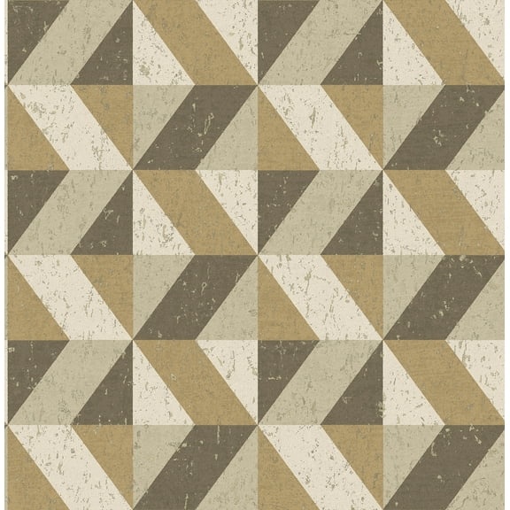 Decorline Cerium Gold Concrete Geometric Wallpaper