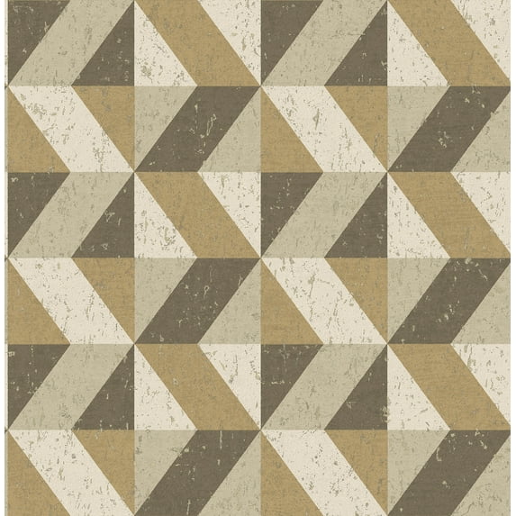 Decorline Cerium Gold Concrete Geometric Wallpaper