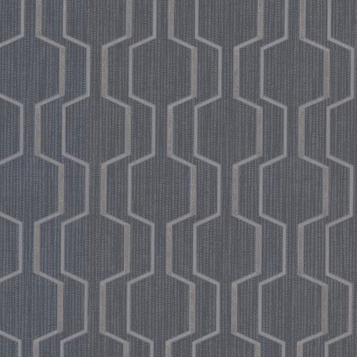 Decorline Harrison Charcoal Rectangular Geo Wallpaper