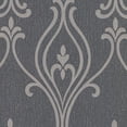 thumbnail image 1 of Decorline Luca Charcoal Damask Wallpaper, 20.5-in by 33-ft, 56.4 sq. ft, 1 of 3
