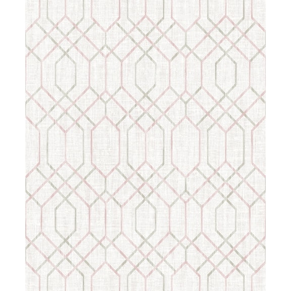 Decorline Lyla Pink Trellis Wallpaper