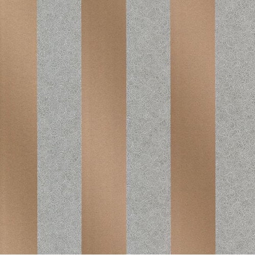 Decorline Magnus Copper Paisely Stripe Wallpaper
