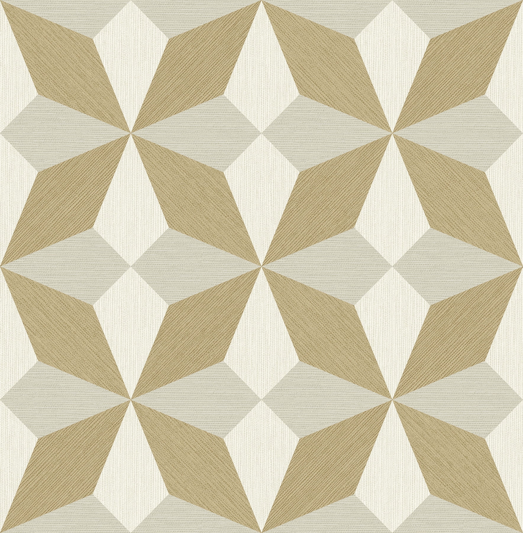 Valiant Gold Faux Grasscloth Geometric Wallpaper Roll