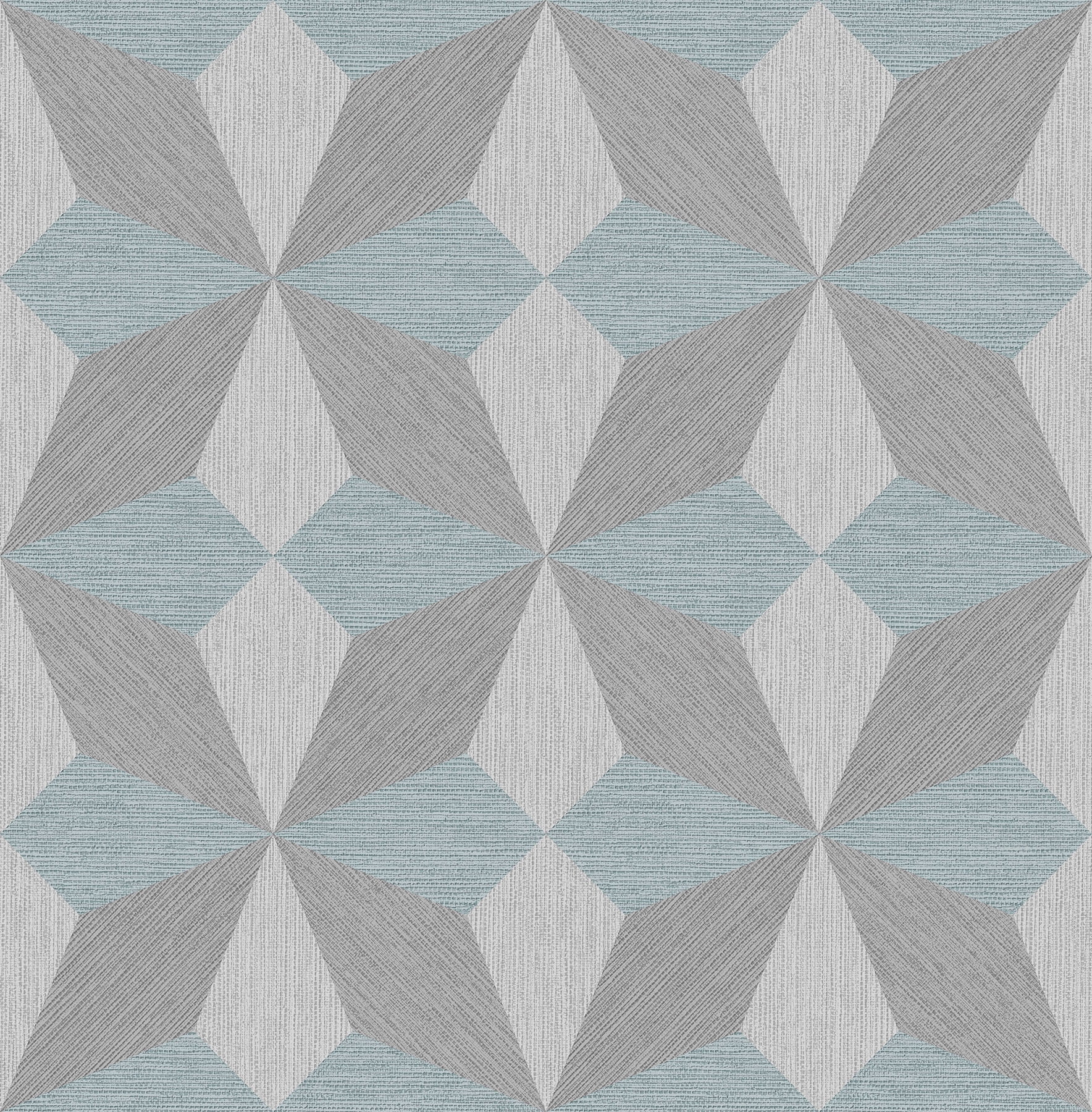 Decorline Valiant Light Blue Faux Grasscloth Mosaic Wallpaper