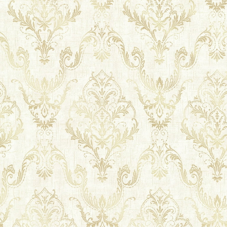 Decorline Wiley Cream Lace Damask Wallpaper