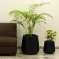 thumbnail image 1 of Decorlives Medium Designer Black Fiberglass Planters Decorative Pots Light Weight - 12 inch Diameter, Indoor-Outdoor, 1 of 4