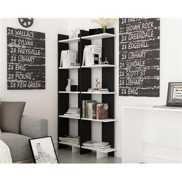 Decorotika  67 x 18 x 9 in. Alice Accent Corner Unit Bookcase - Black
