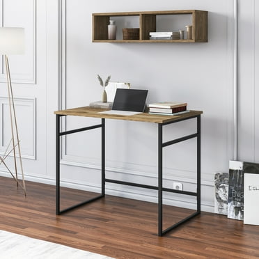 Decorotika Gama 35" Computer Desk with Shelves, Oud Melamine Veneer