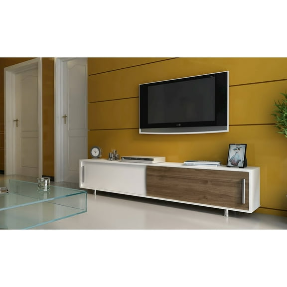 Decorotika Nehir Tv Stand White Walnut
