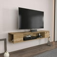 thumbnail image 1 of Decorotika Peti Floating Cabinet Wall Mounted TV Stand Media Console Shelf (Oud Oak), 1 of 11