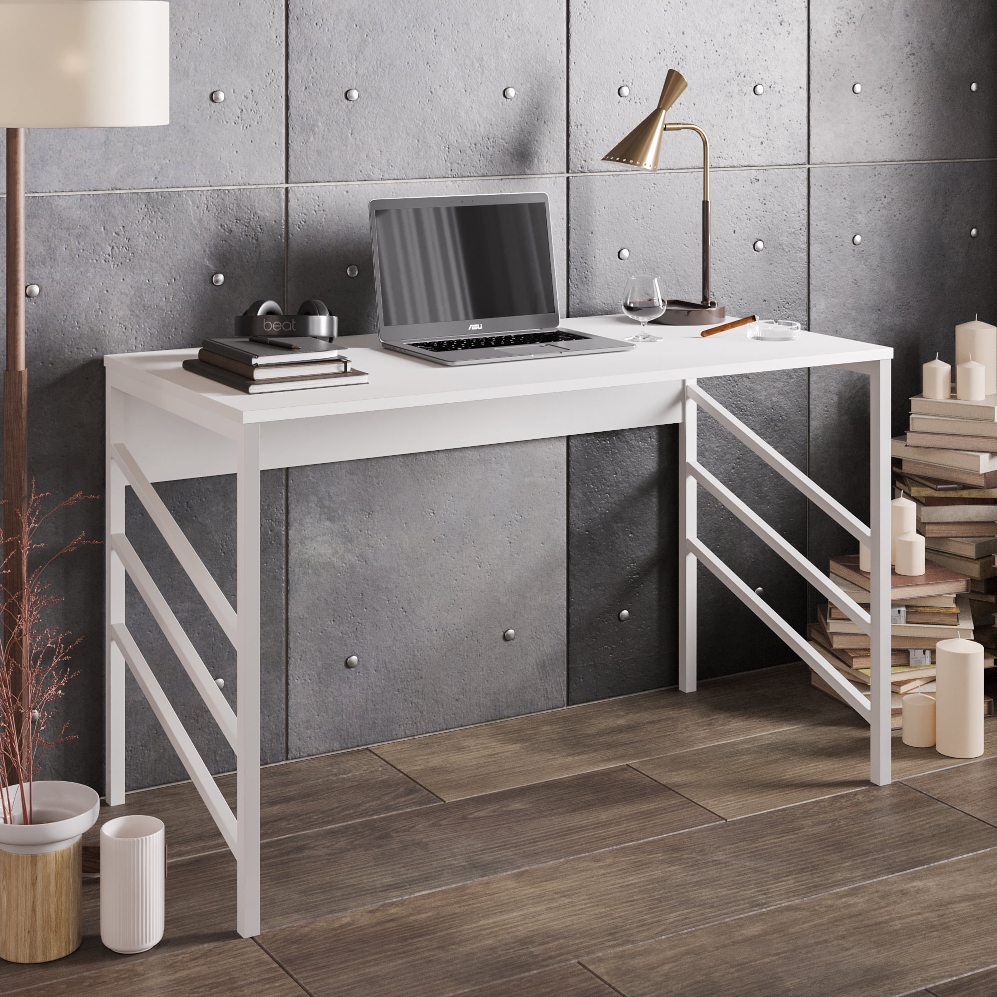 Decorotika Tuna Modern Industrial Metal Computer/Writing Desk with ...