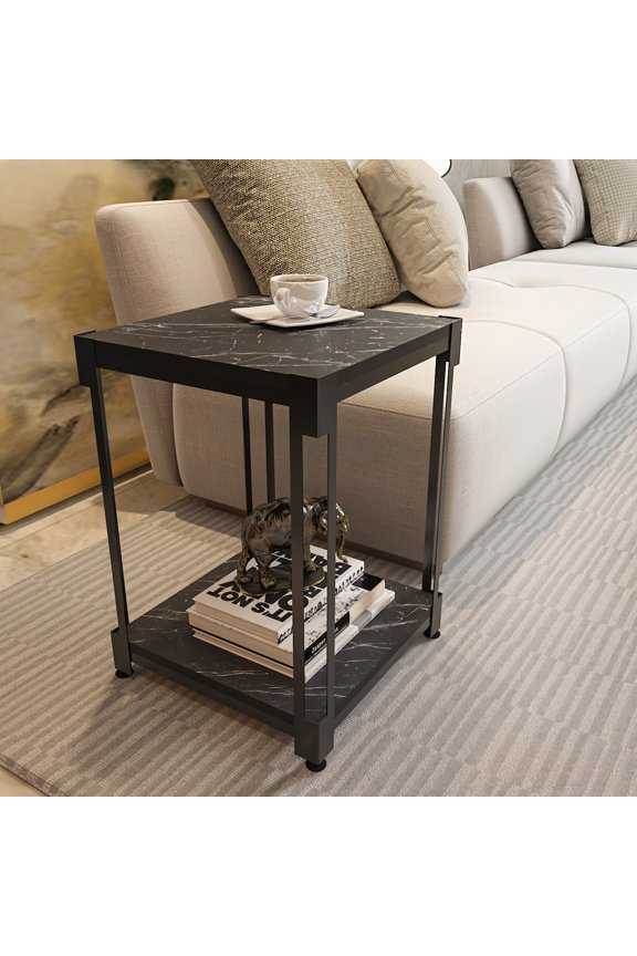 Zenas 15" Wide Square Side End Table - Bendire Black