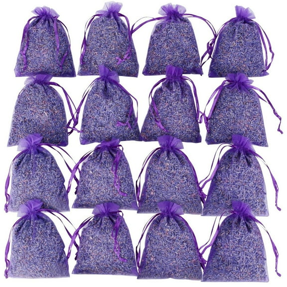 Decorr 16 Pack Lavender Sachets, 4x3" Natural Lavender Sachets for Drawers and Closets, Scented Lavender Bags, Fragrant Pouches for Home, Wardrobe & Car Freshner