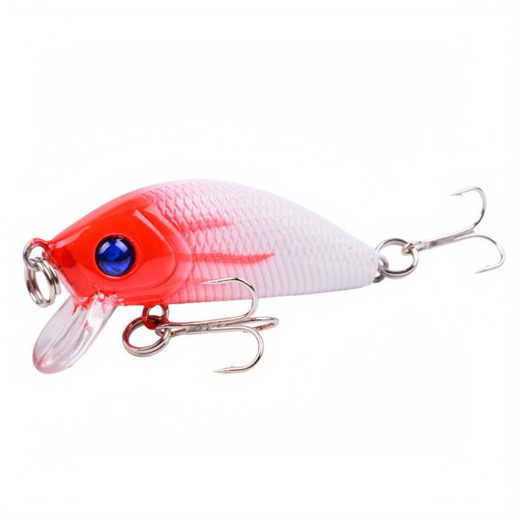 Decorr 1PC Rocking Crankbait Minnow Fishing Lures,1.97" Hard Plastic Artificial Bionic Bait, Lifelike 3D Eyes Hard Lure with Treble Hooks, Multi‑Color for Freshwater Bass, Crappie, Trout Fishing