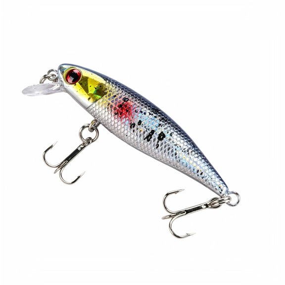 Aximioll 1PC Sinking Minnow Fishing Lures, 2.56in 4G Bionic Hard Bait with Treble Hooks, Small Humpback Artificial Lure 5‑Color Options for Freshwater Bass Trout Mandarin Fish Angling Tackle
