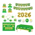 thumbnail image 1 of Decorr 2026 Graduation Party Decorations, 7-Pack Green & Gold Congrats Grad Set with Banner, Balloons, Tablecloth, Honeycomb Centerpieces & Swirls for Class of 2026 Grad Party Supplies, 1 of 8