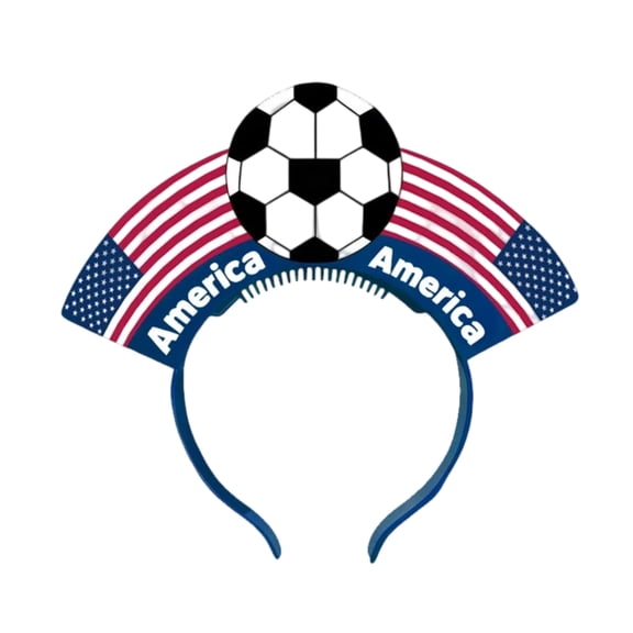 Decorr 2026 World Cup Glow in The Dark Headband, 13.8" Soccer Fan Headband with Soccer Ball & Flag, World Cup Party Hair Accessory ,Soccer Sports Events Hairbands for Watch Parties & Celebrations