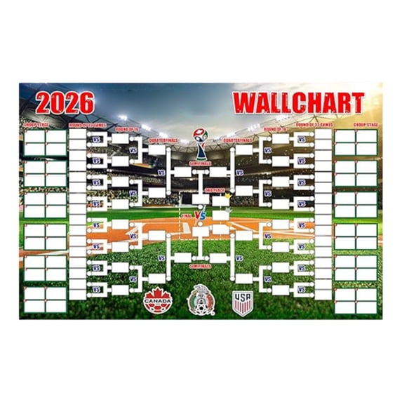 Decorr 2026 World Cup Schedule Poster, Schedule Poster Large Soccer Tournament Bracket Wall Chart Banner, Football Match Schedule Wall Hanging for Fans & Bar Decor (83×59")