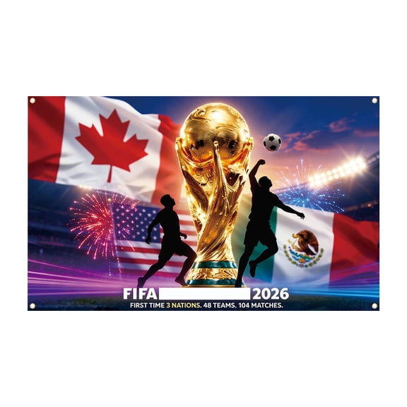 Decorr 2026 World Cup Soccer Themed Backdrop, 8 Styles International National Flags Decor for Watch Parties, Sports Events & Bar Decor, 71×43"