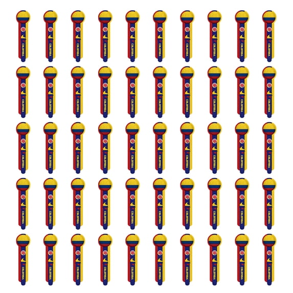 Decorr 24" Soccer Inflatable Cheer Sticks, 50PCS National Team Themed Balloon Sticks Thunder Boom Sticks, Reusable Inflatable Noisemakers for Stadium Watch Party & Fan Events (Columbia)