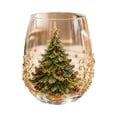 thumbnail image 1 of Decorr 3.9x3 Inch Christmas Embossed Art Stemless Wine Glasses, Xmas Tree Pattern Glass Cups, Decorative Clear Glass Tumbler for Holiday Tabletop Party Bar Home Decor Gifts, 1 of 6