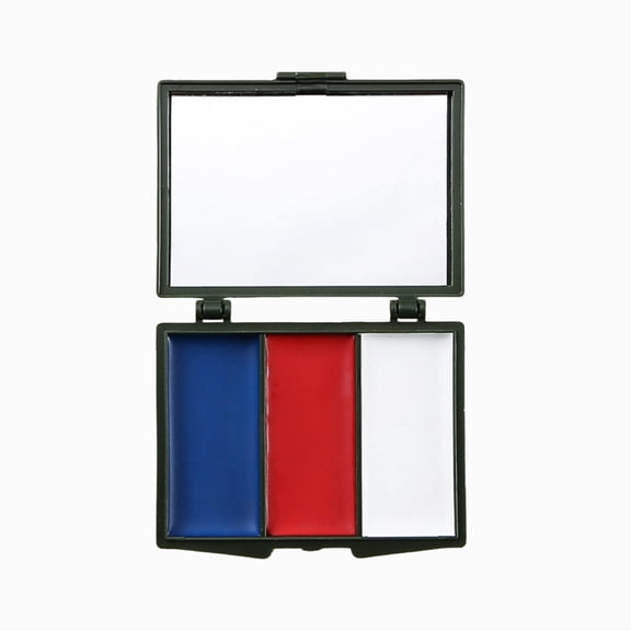 Decorr 3 Colour Camo Face Paint, World Cup Football Fan Face Paint Kit with Mirror for Sports Events, Halloween, Cosplay & Patriotic National Team Makeup, 3×2.5" (USA)