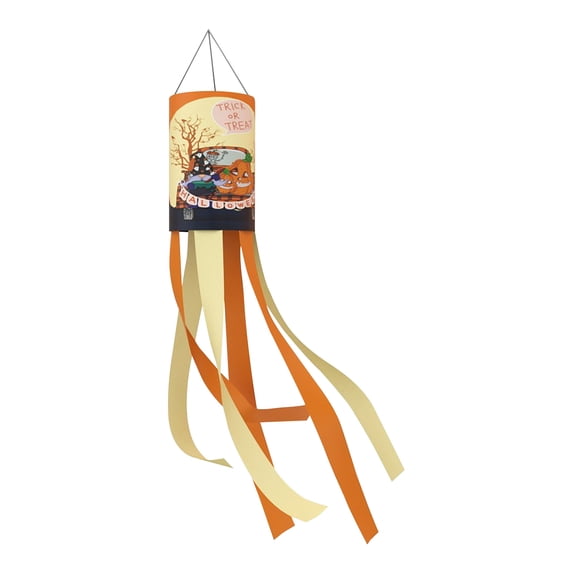 Decorr 39" Halloween Windsock Flag, Ghost Mummy Pumpkin Skeleton Windsock Wind Socks, Weatherproof Outdoor Hanging Decorations for Garden Tree Yard Balcony Party